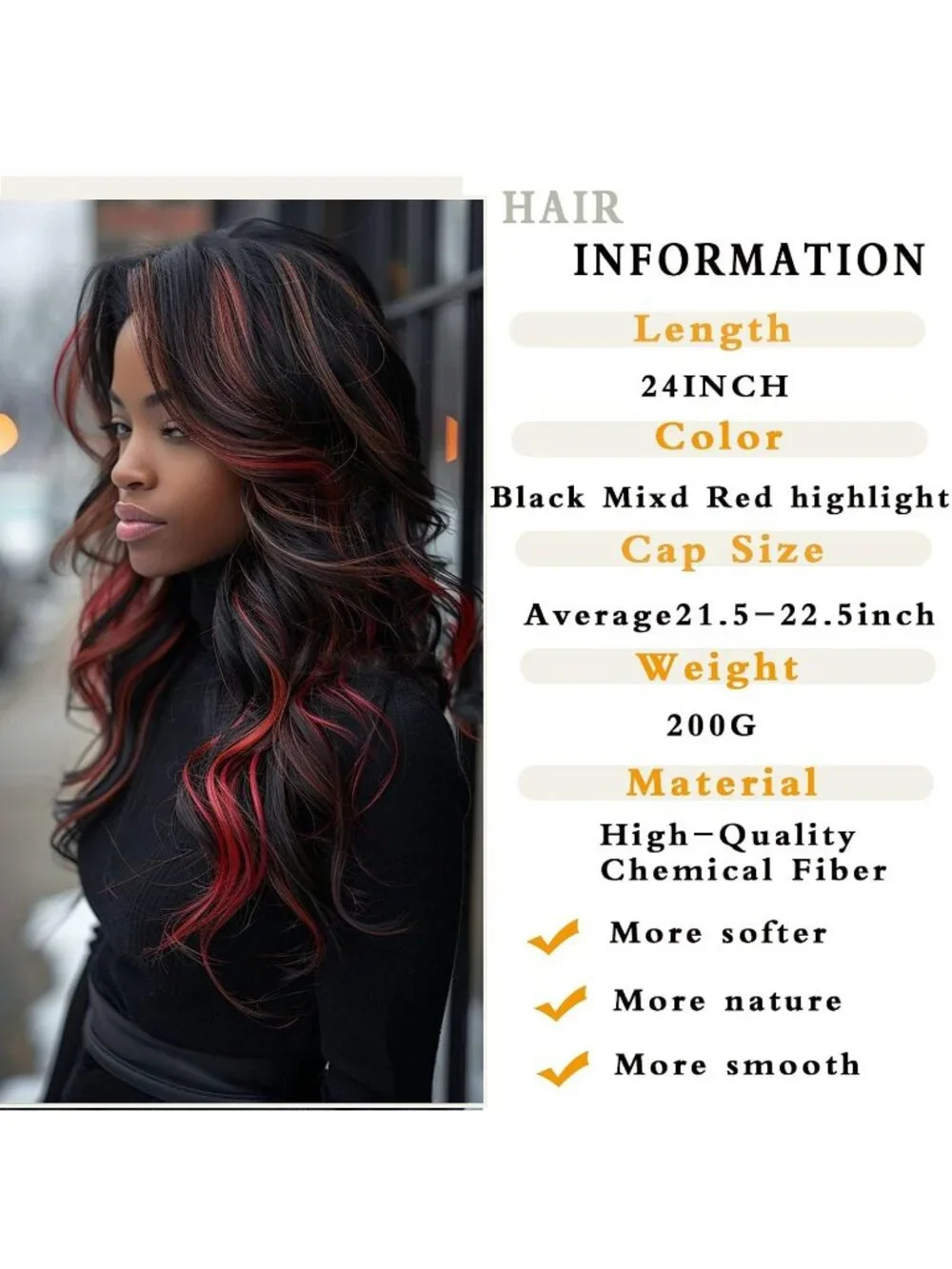 Women's Black Burgundy Long Blonde Wavy Synthetic Platinum Layered Classic Wigs